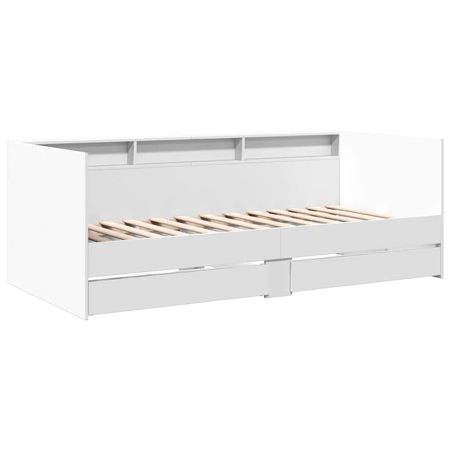 Lit de jour avec tiroirs sans matelas blanc 90x200 cm - 3