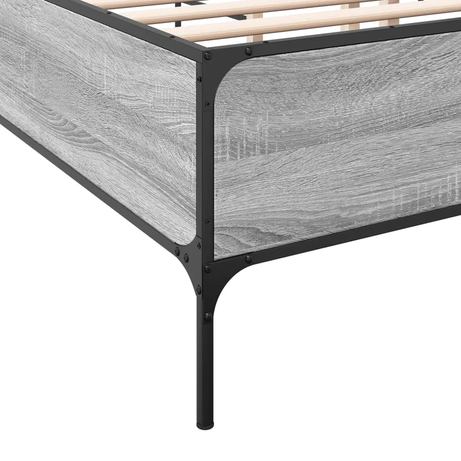 Cadre de lit sans matelas sonoma gris 135x190 cm - 7