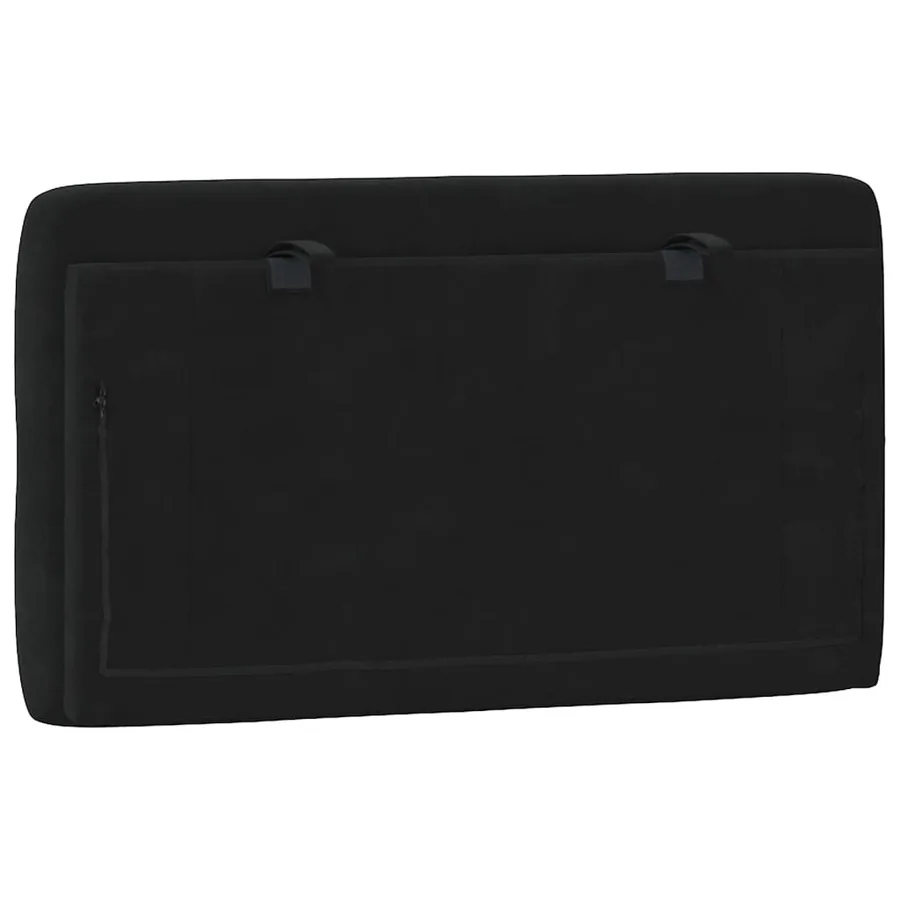 Coussin de tête de lit noir 90 cm velours - 7
