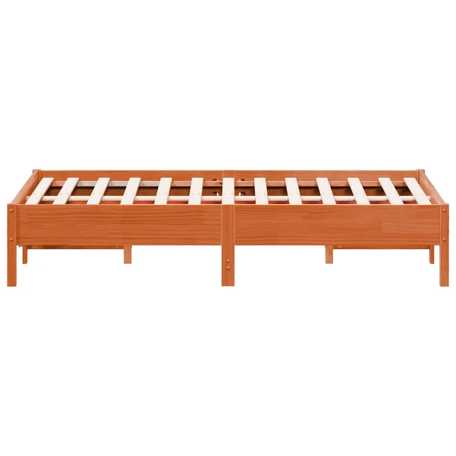 Cadre de lit sans matelas cire marron 90x190 cm bois pin massif - 5