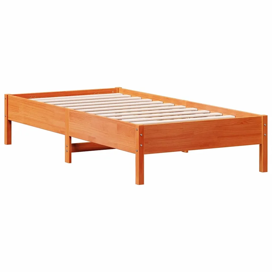 Cadre de lit sans matelas cire marron 90x190 cm bois pin massif - 6