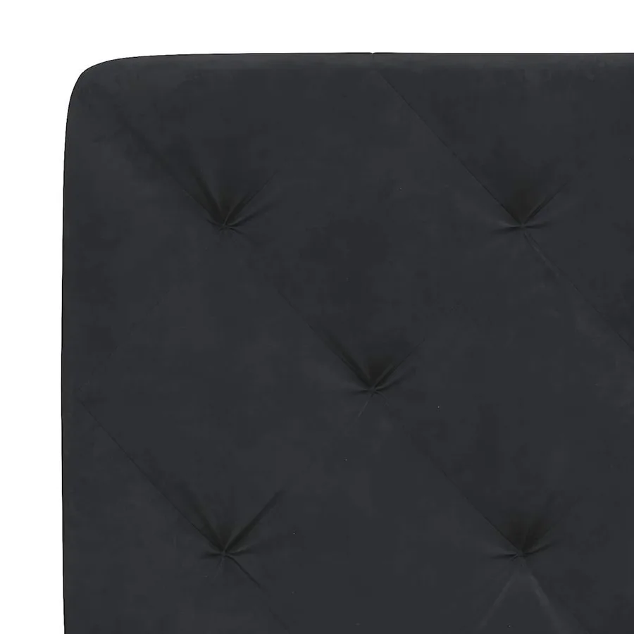 Cadre de lit sans matelas noir 90x200 cm velours - 10