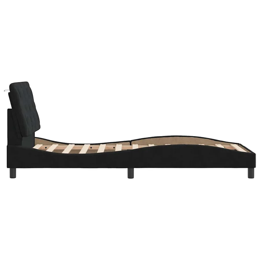 Cadre de lit sans matelas noir 90x200 cm velours - 6