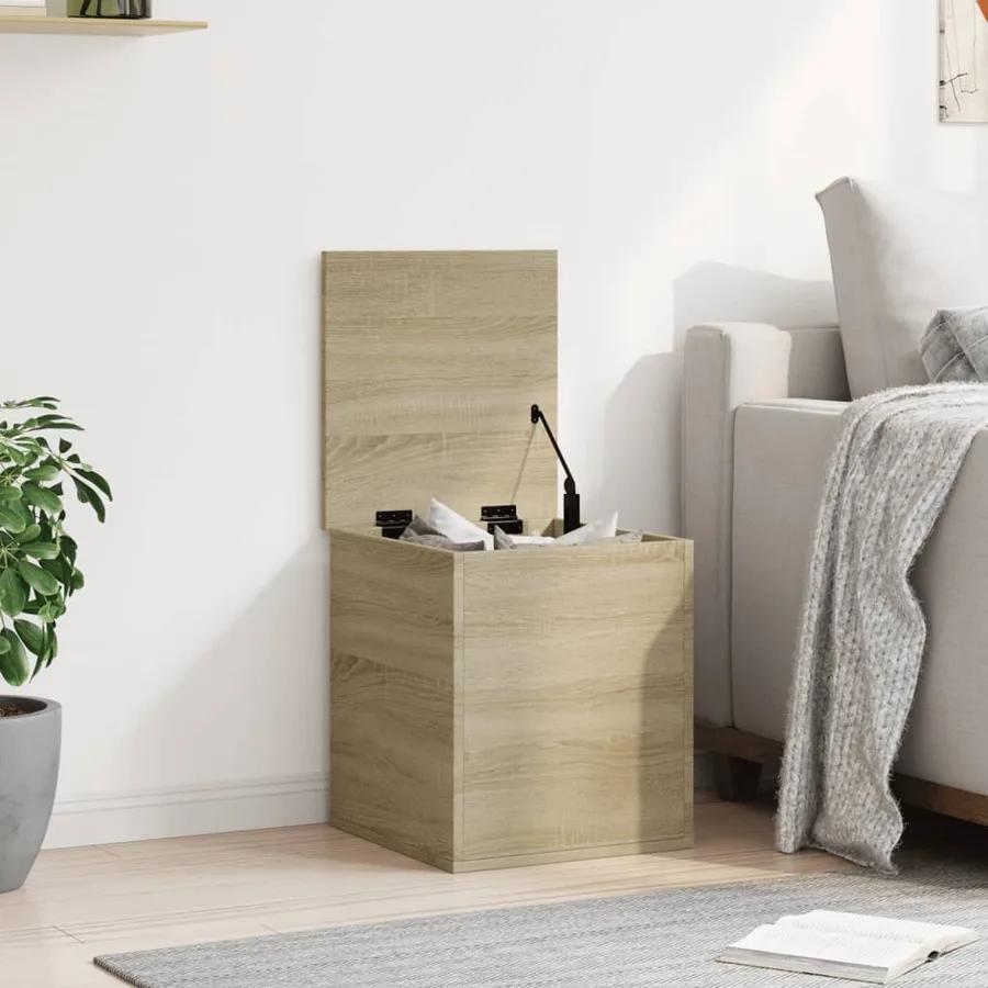 Boîte de rangement chêne sonoma 40x42x46 cm bois d'ingénierie - 3