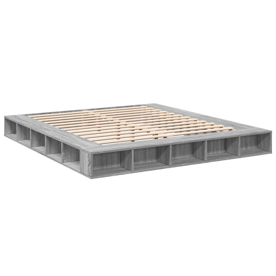 Cadre de lit sans matelas sonoma gris 200x200 cm - 3