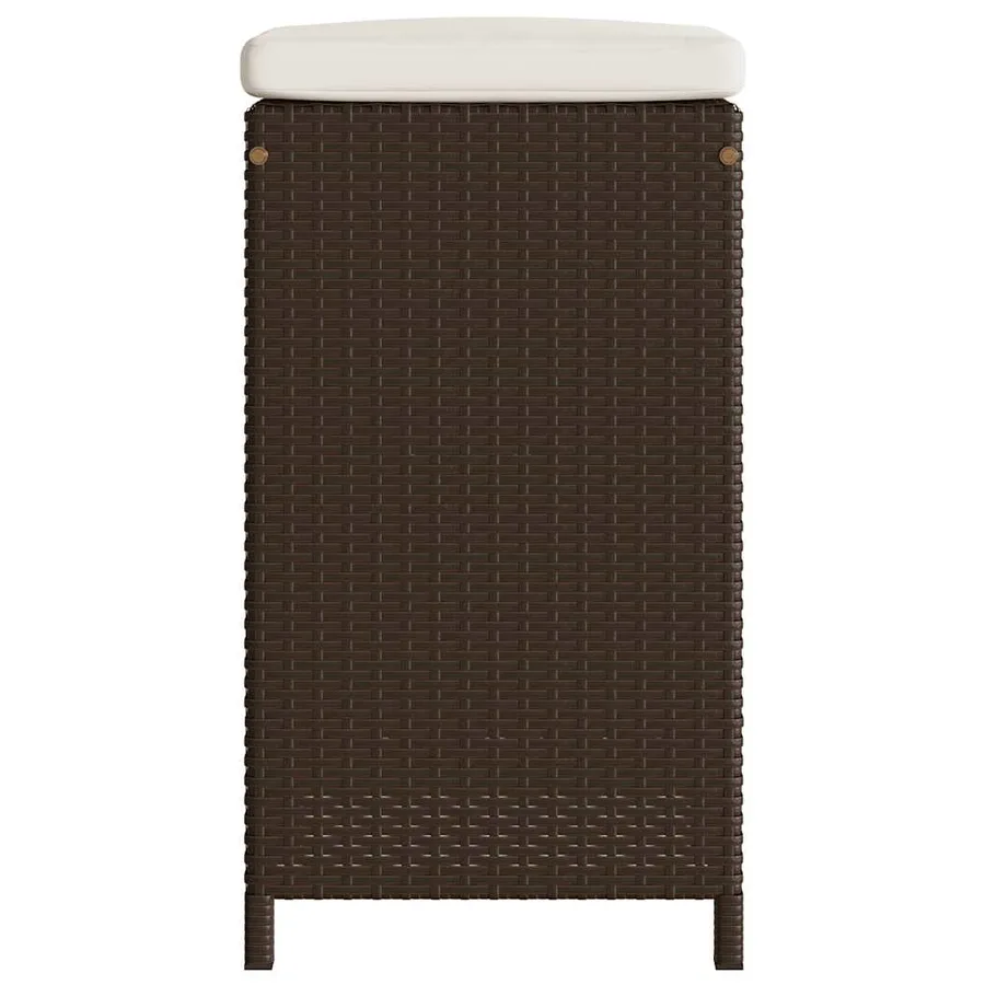 Tabourets de bar jardin coussins lot de 4 marron résine tressée - 5