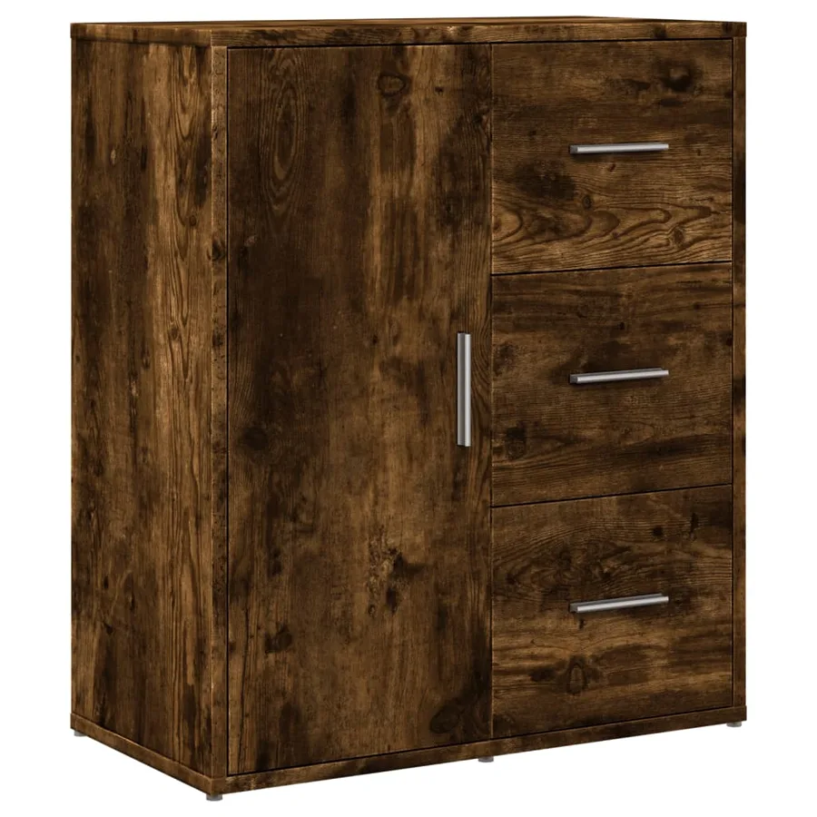 Buffet chêne fumé 60x31x70 cm bois d'ingénierie - 2
