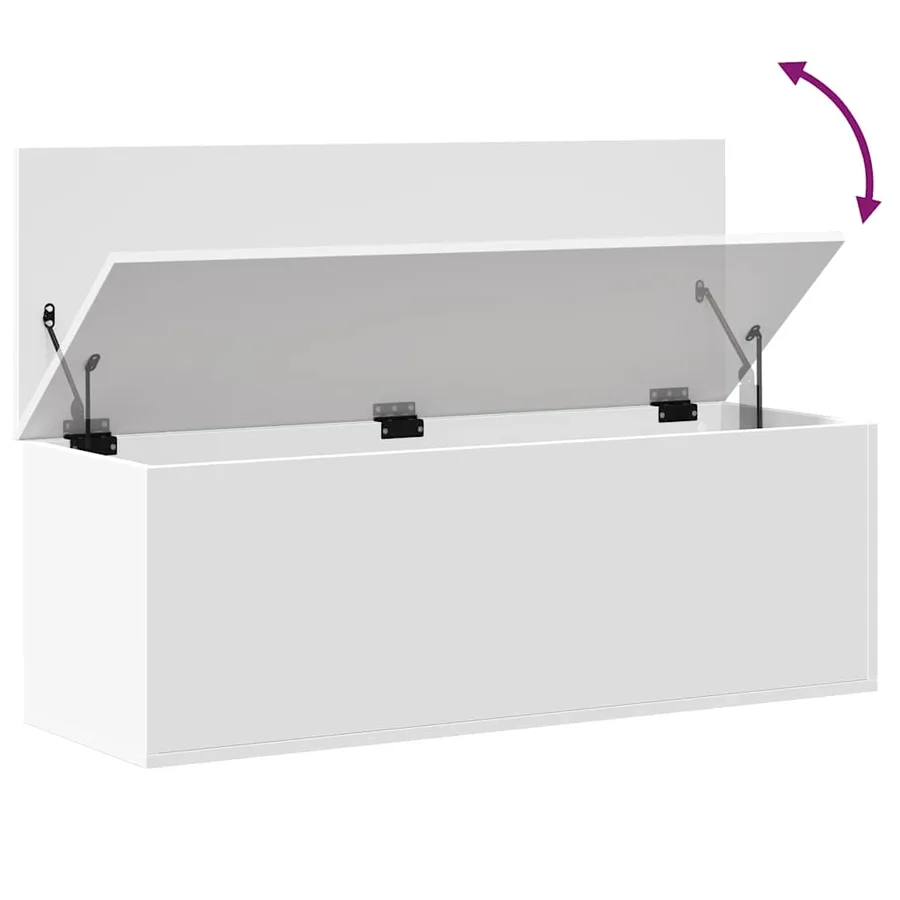 Boîte de rangement blanc 102x35x35 cm bois d'ingénierie - 8