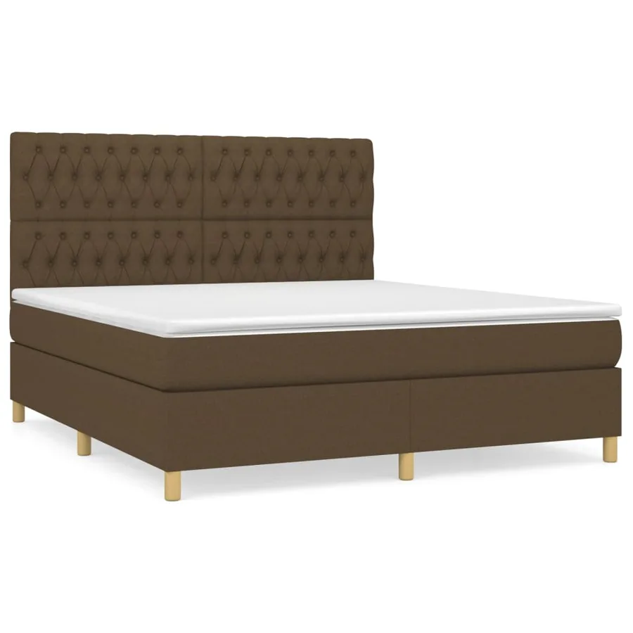Sommier à lattes de lit avec matelas Marron foncé 180x200 cm - 2