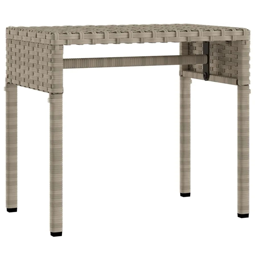 Chaises longues lot de 2 avec auvents et table gris clair rotin - 5