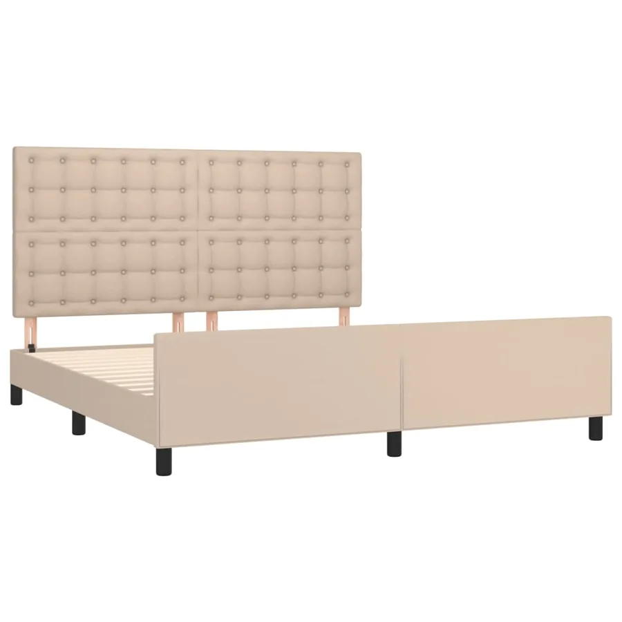 Cadre de lit sans matelas cappuccino 160x200 cm similicuir - 4