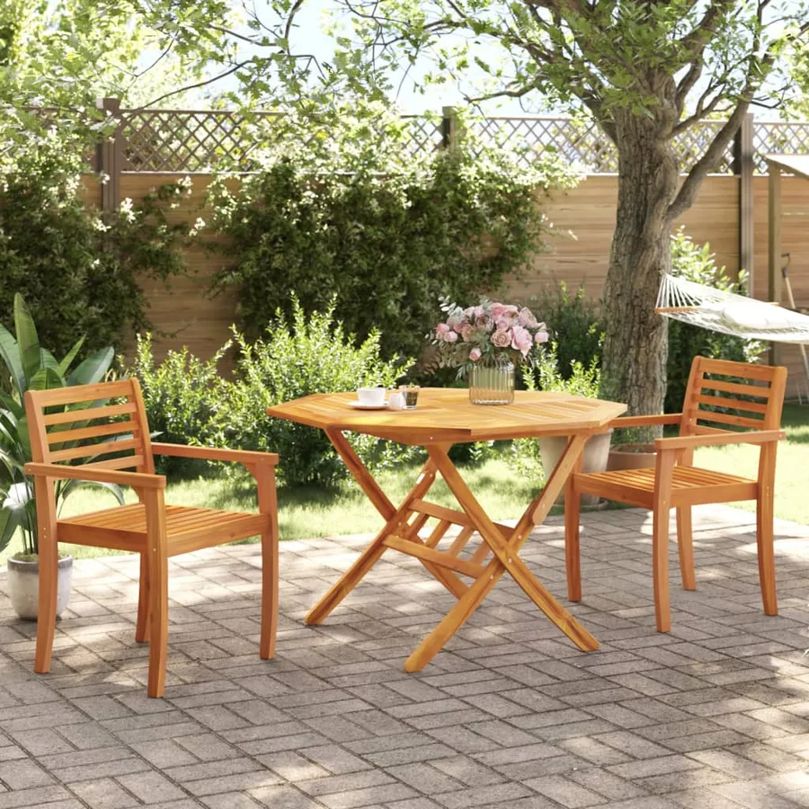 Chaises de jardin lot de 2 59x55x85 cm bois massif d'acacia - 3