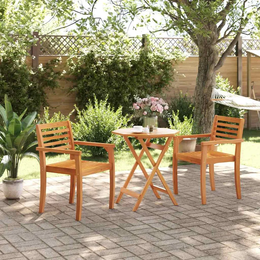 Table pliable de jardin Ø70x75 cm bois d'acacia massif - 3