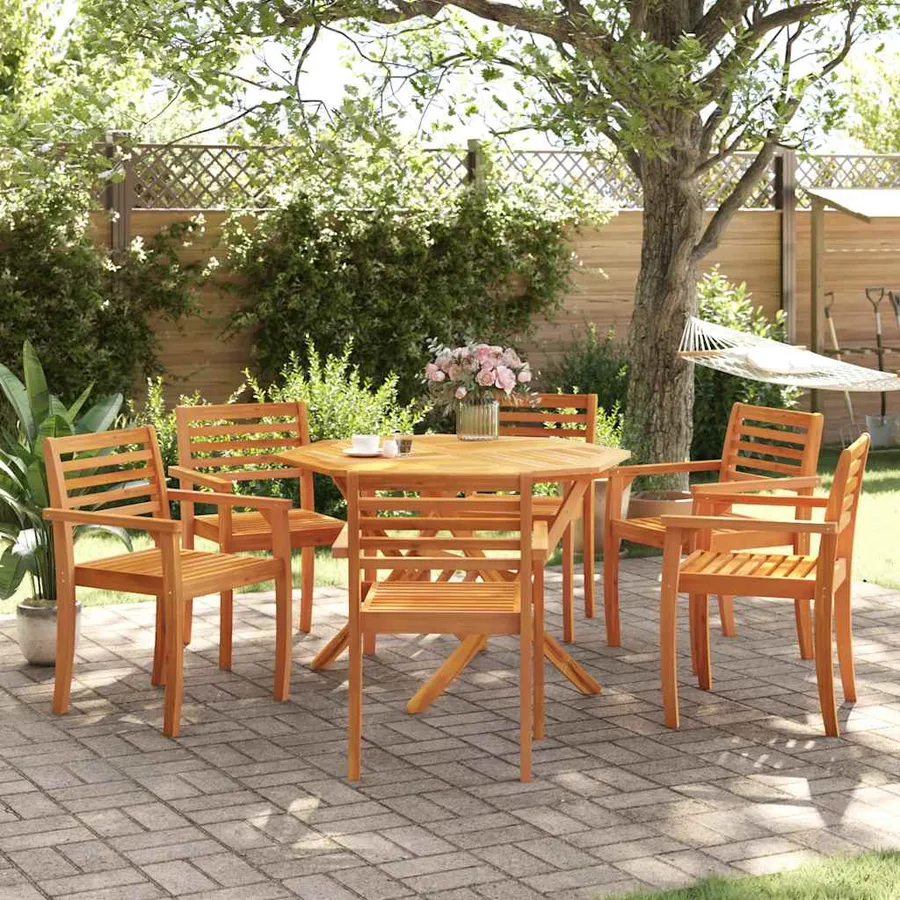 Chaises de jardin lot de 6 59x55x85 bois massif d'acacia - 3