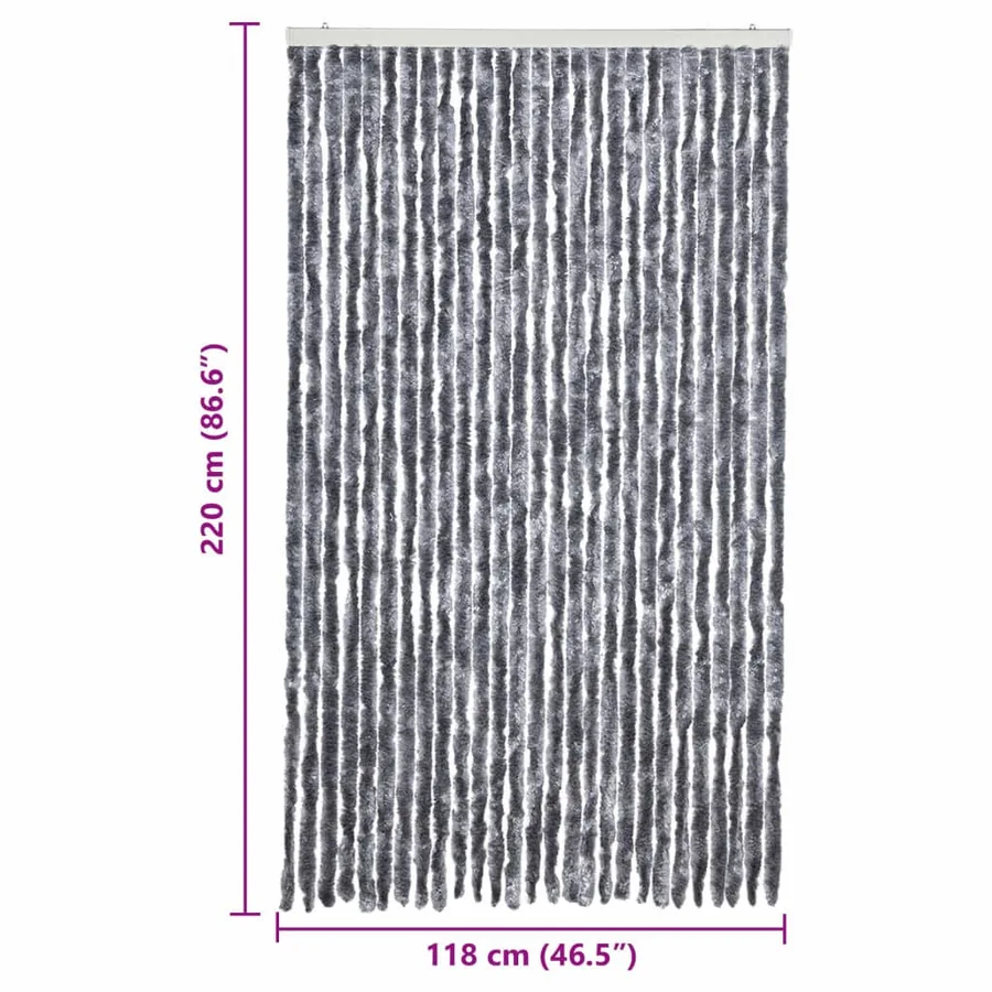 Moustiquaire argenté 118x220 cm chenille - 7