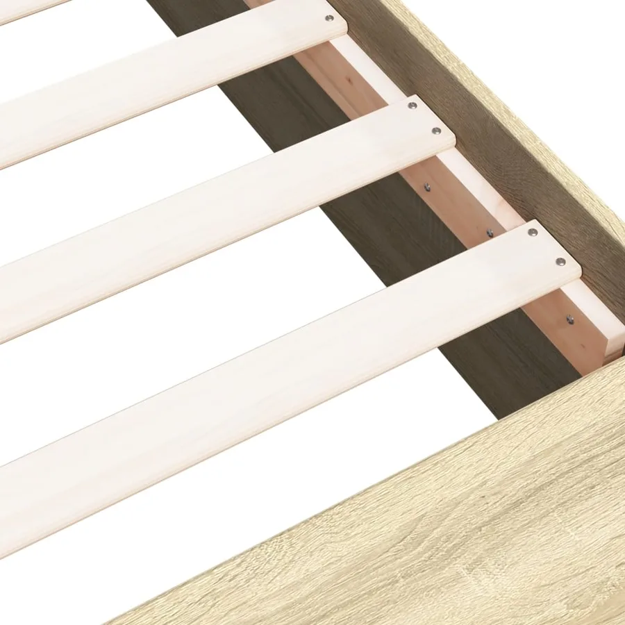 Cadre de lit sans matelas chêne sonoma 75x190 cm - 8