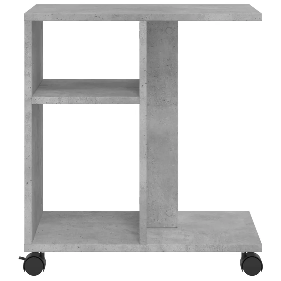 Table d'appoint avec roues gris béton bois d'ingénierie - 5
