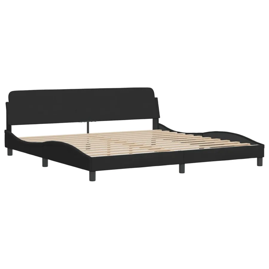 Lit avec matelas noir 200x200 cm velours - 4