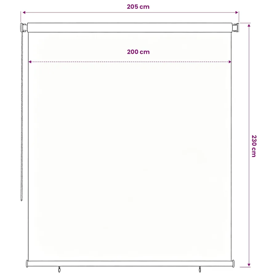 Store roulant d'extérieur 205 (l) x 230 (H) cm vert foncé HDPE - 6
