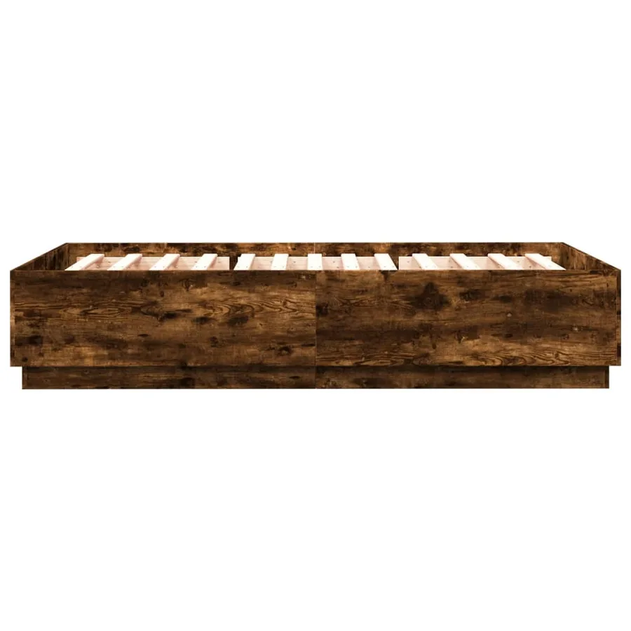 Cadre de lit sans matelas chêne fumé 120x200 cm - 5