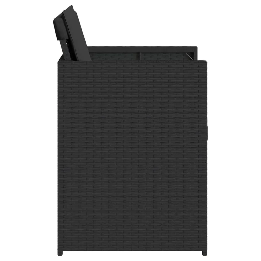 Chaises de jardin lot de 4 avec coussins noir résine tressée - 6