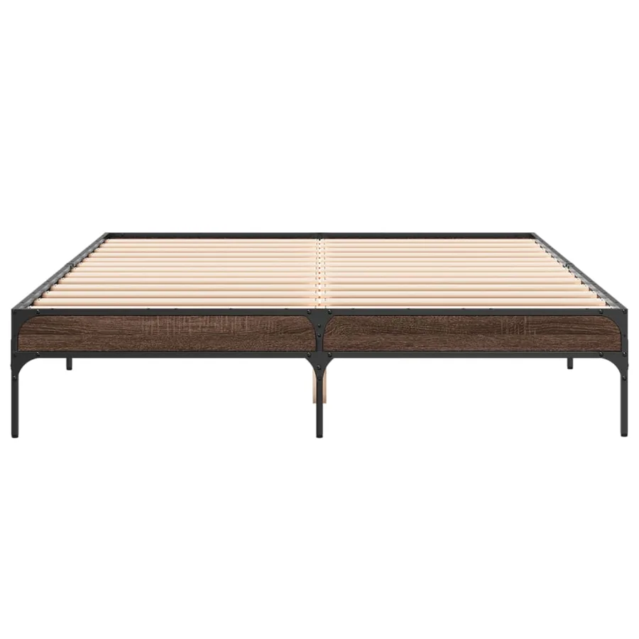 Cadre de lit sans matelas chêne marron 140x200 cm - 4