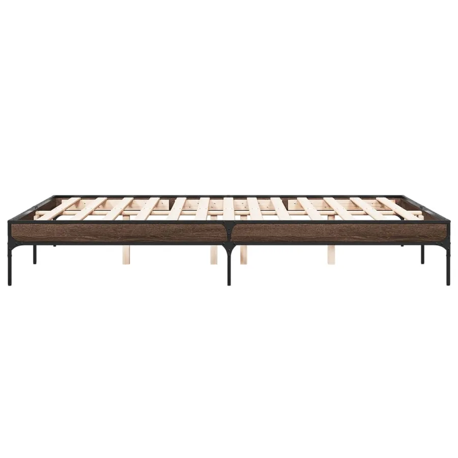 Cadre de lit sans matelas chêne marron 140x200 cm - 5