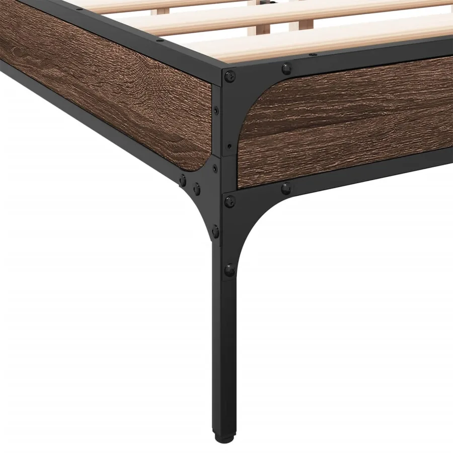 Cadre de lit sans matelas chêne marron 140x200 cm - 7