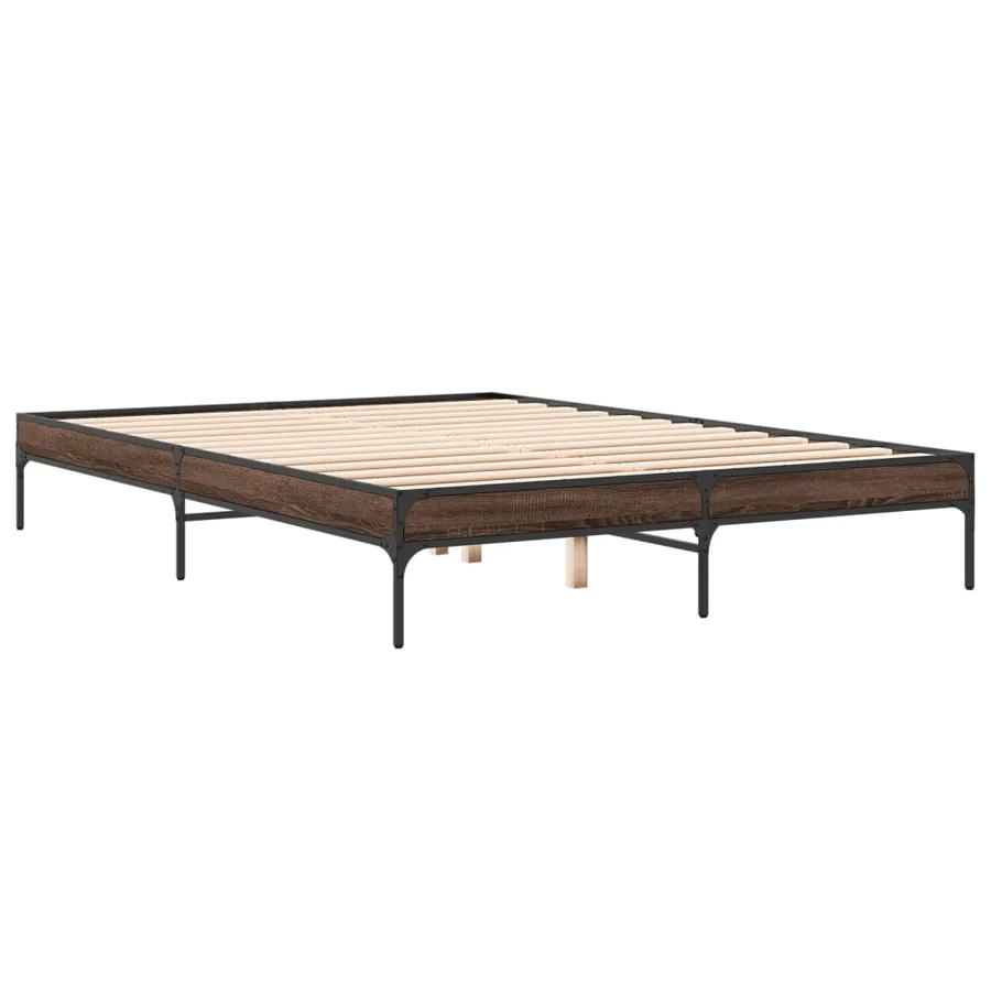 Cadre de lit sans matelas chêne marron 150x200 cm - 6