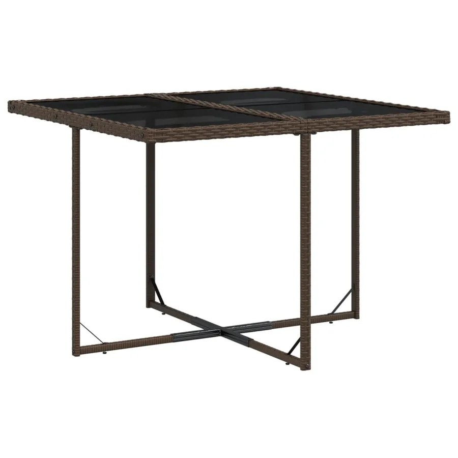 Ensemble à manger de jardin 5 pcs et coussins marron poly rotin - 4