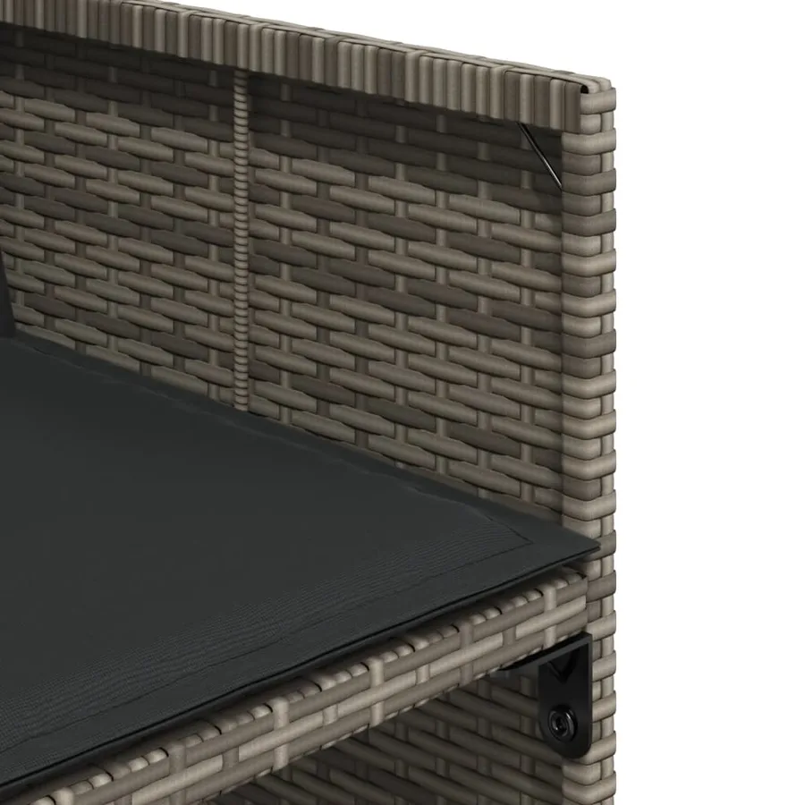 Ensemble à manger de jardin 9 pcs coussins gris résine tressée - 6