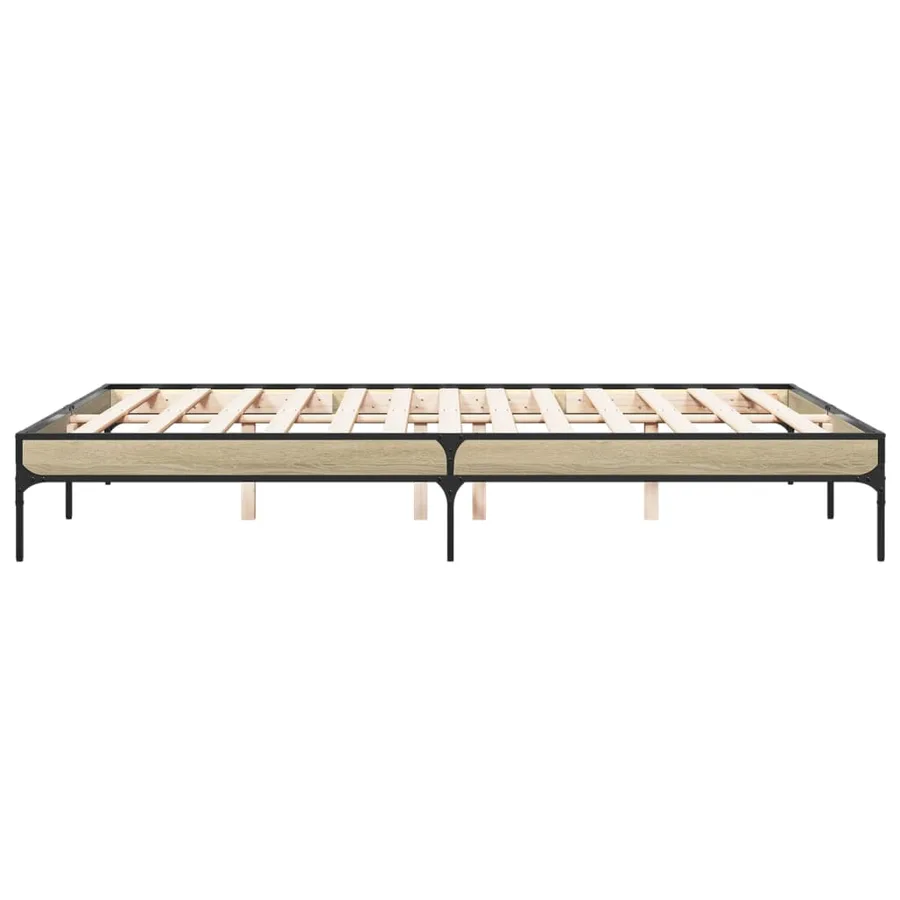 Cadre de lit sans matelas chêne sonoma 140x200 cm - 5