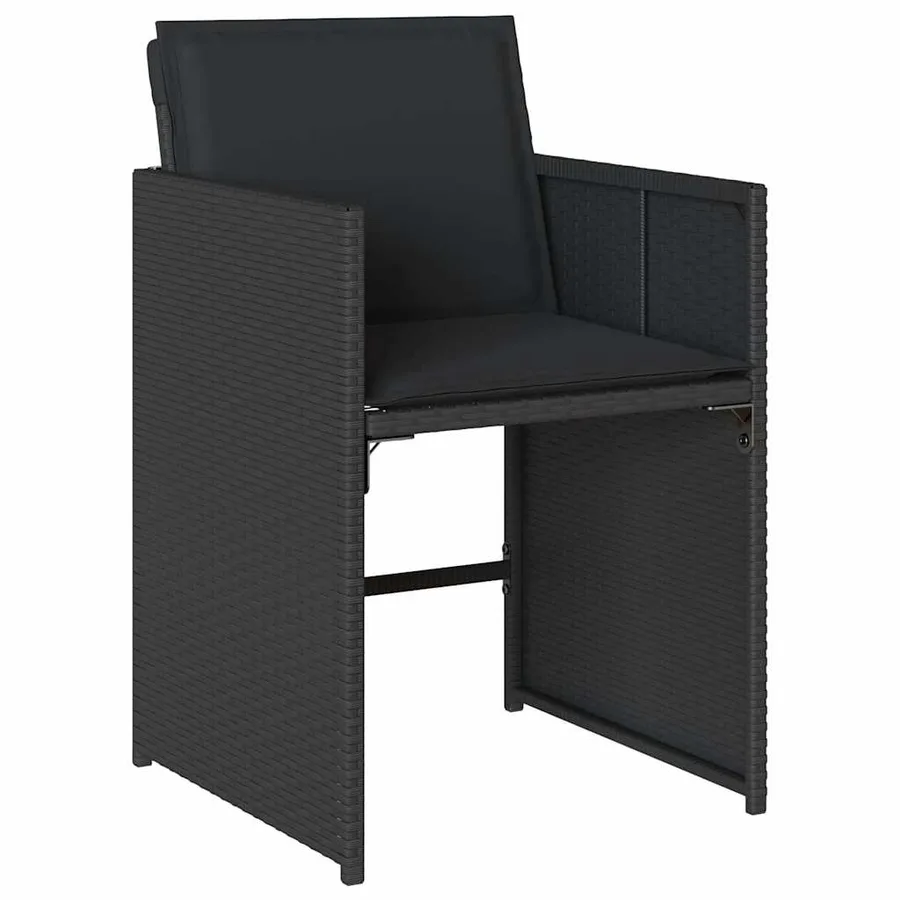 Ensemble à manger de jardin 11 pcs coussins noir résine tressée - 4
