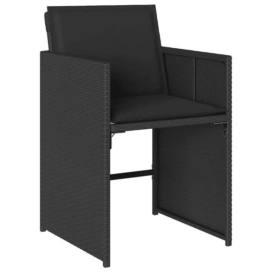 Ensemble à manger de jardin 11 pcs coussins noir résine tressée - 5