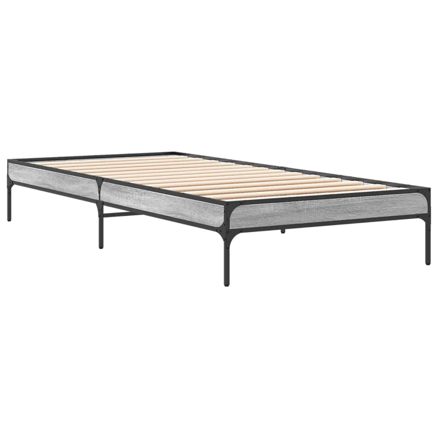 Cadre de lit sans matelas sonoma gris 100x200 cm - 3