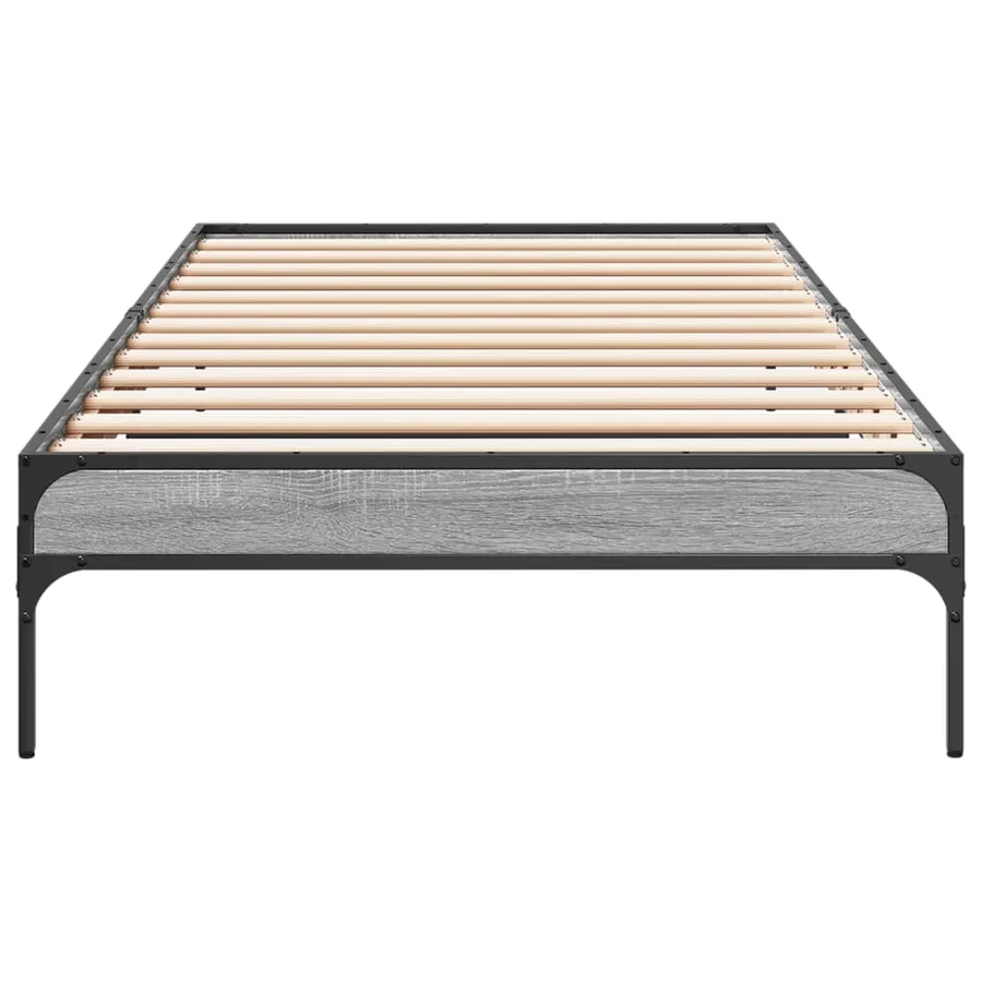 Cadre de lit sans matelas sonoma gris 100x200 cm - 4