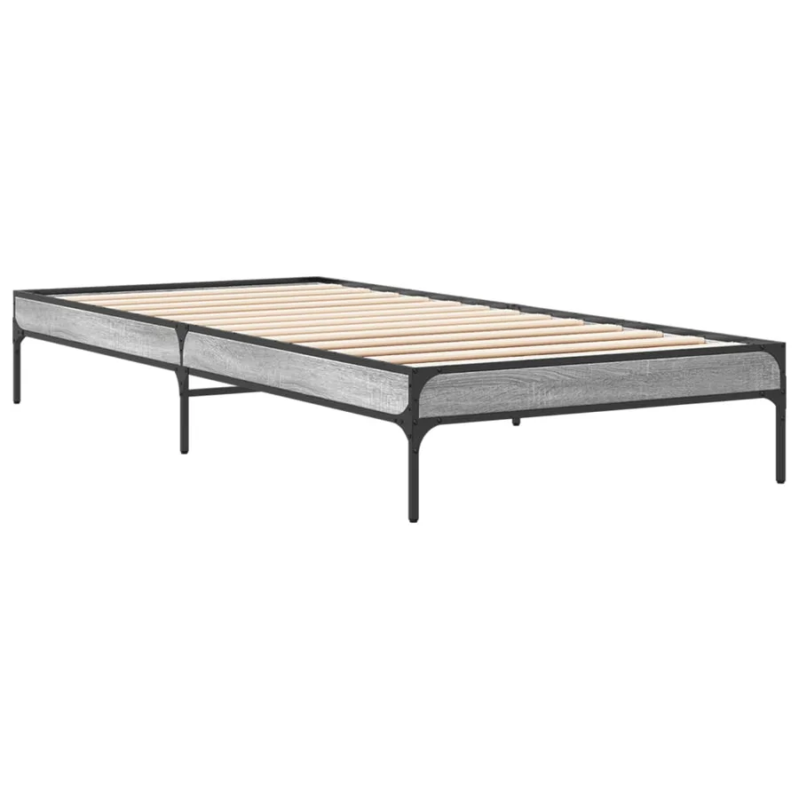 Cadre de lit sans matelas sonoma gris 100x200 cm - 6