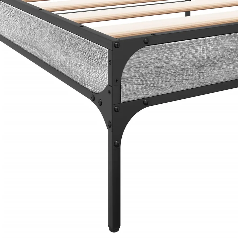 Cadre de lit sans matelas sonoma gris 100x200 cm - 7