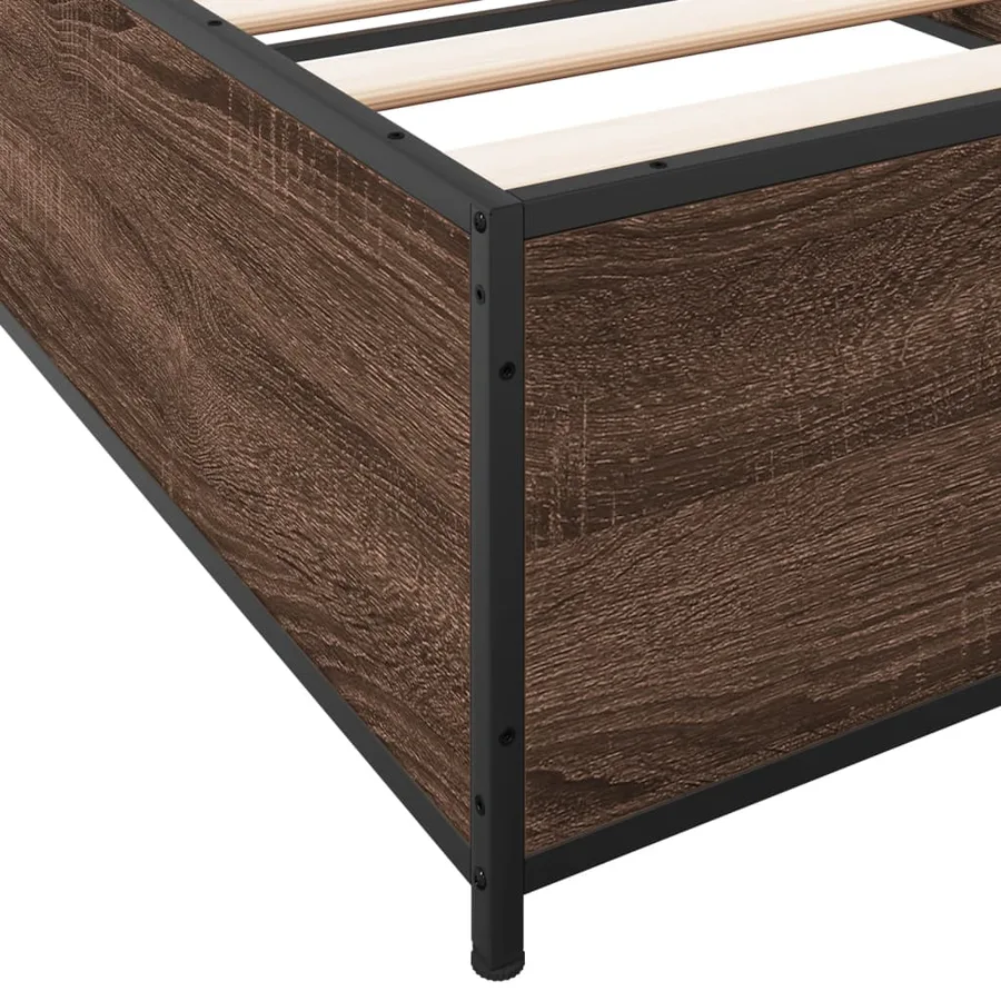 Cadre de lit sans matelas chêne marron 100x200 cm - 7
