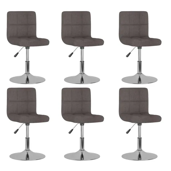 Chaises pivotantes à manger lot de 6 taupe tissu