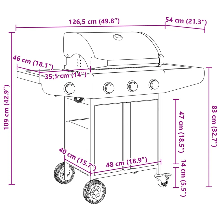Barbecue gril à gaz avec 4 brûleurs argenté acier inoxydable - 11