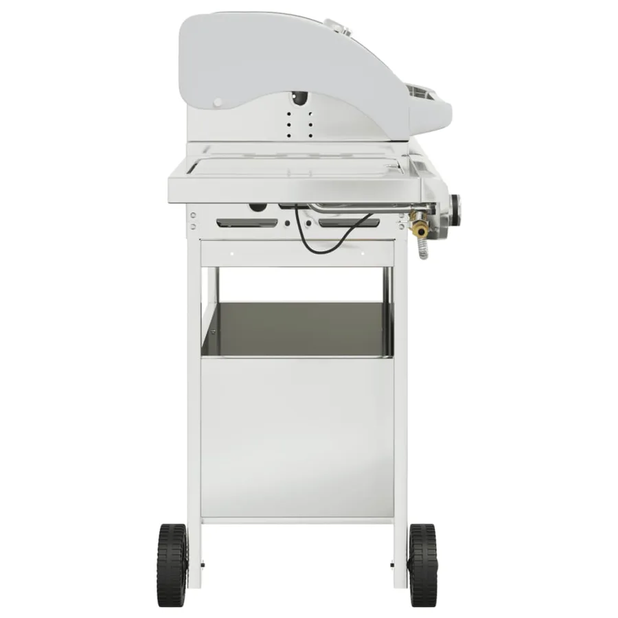 Barbecue gril à gaz avec 4 brûleurs argenté acier inoxydable - 4