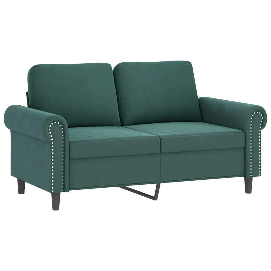 Ensemble de canapés 4 pcs avec coussins Vert foncé Velours - 4