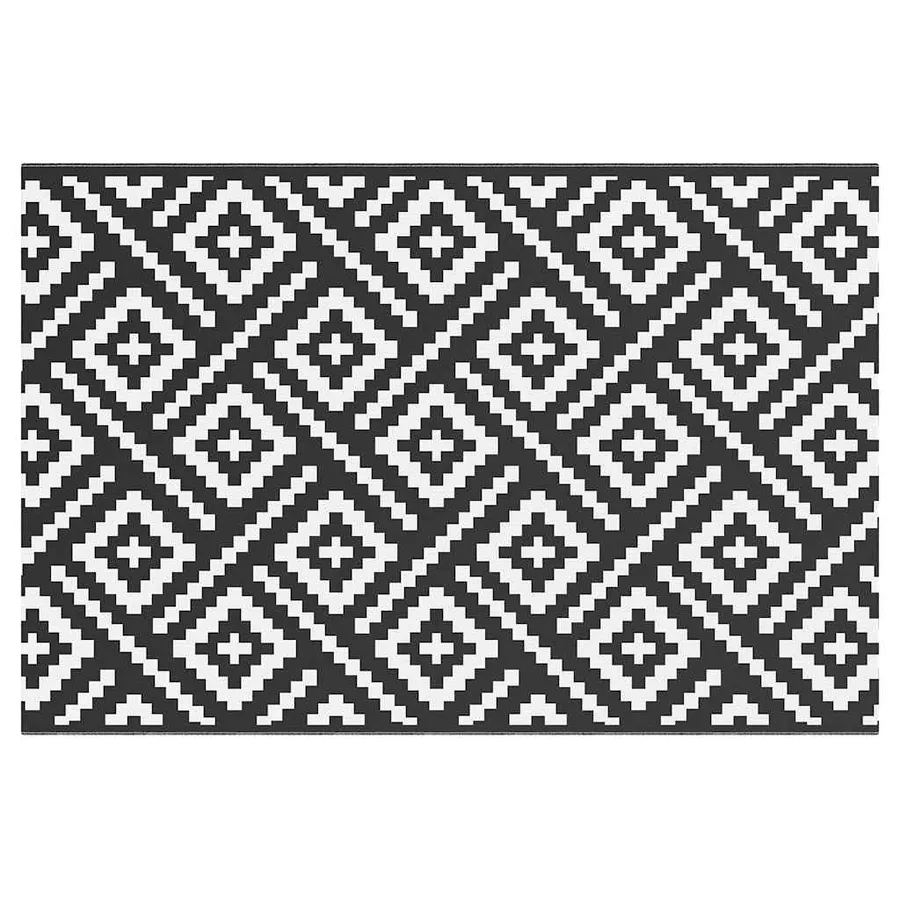 Tapis d'extérieur ARAKIL Blanc et noir 120x180 cm PP - 2