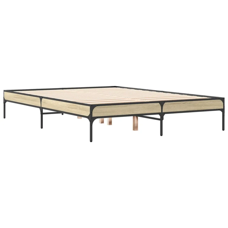 Cadre de lit sans matelas chêne sonoma 120x200 cm - 6