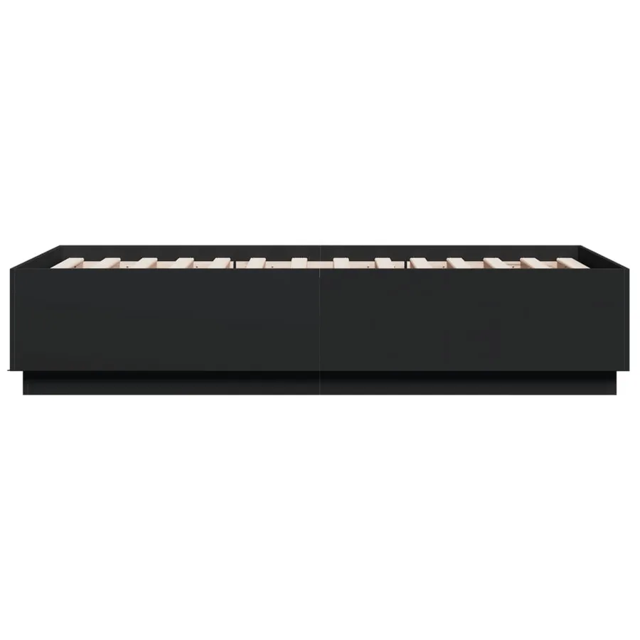 Cadre de lit avec LED sans matelas noir 90x190 cm - 7