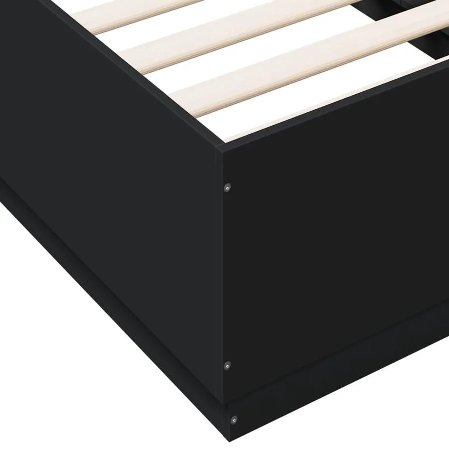 Cadre de lit avec LED sans matelas noir 90x190 cm - 9