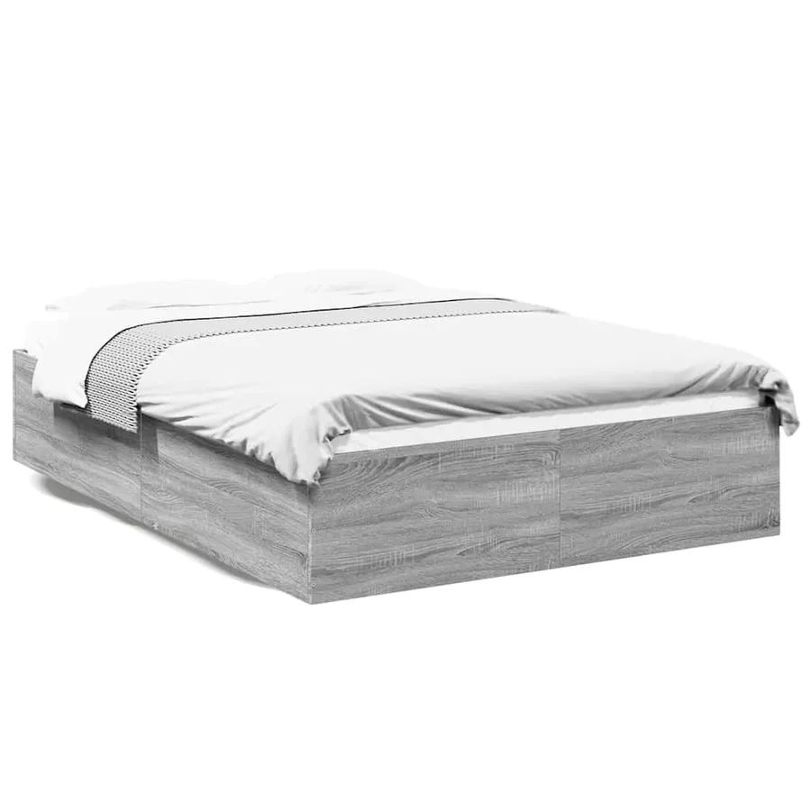 Cadre de lit sans matelas sonoma gris 135x190 cm - 2
