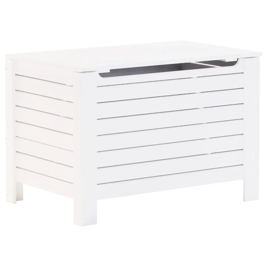 Boîte de rangement avec couvercle RANA blanc bois massif de pin - 2