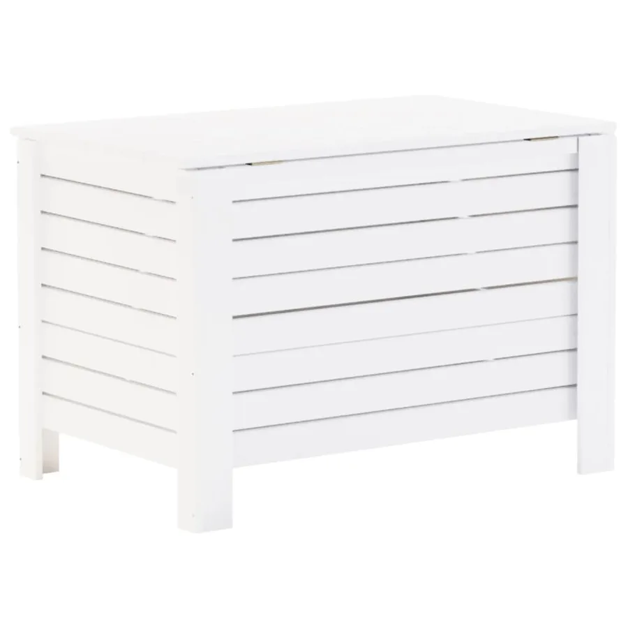 Boîte de rangement avec couvercle RANA blanc bois massif de pin - 6